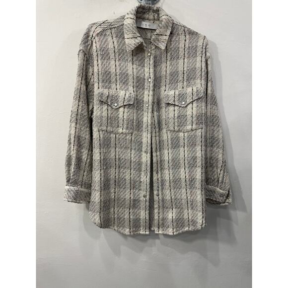 Iro Paris Cotton Blend Tweed Vicenta Long Sleeve Oversized Jacket Beige Size 34 - Picture 3 of 7